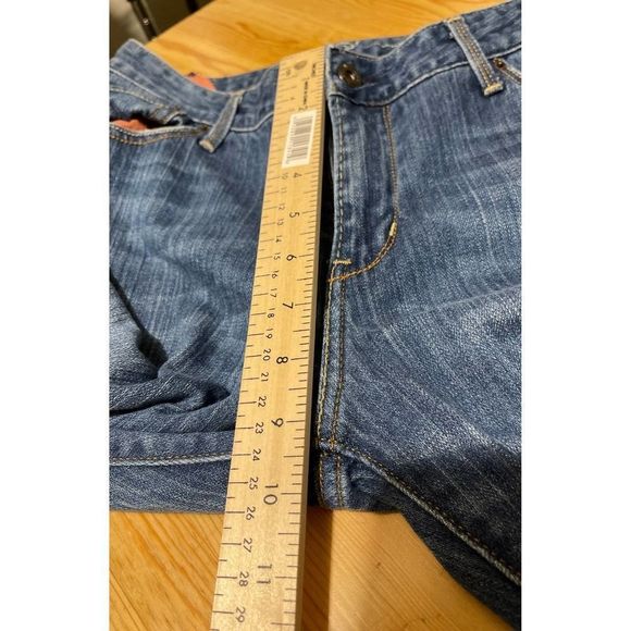 Levi's Eco Green Bootcut Jeans Blue Denim Stretch Whiskered Womens size 12/31 - Picture 6 of 11